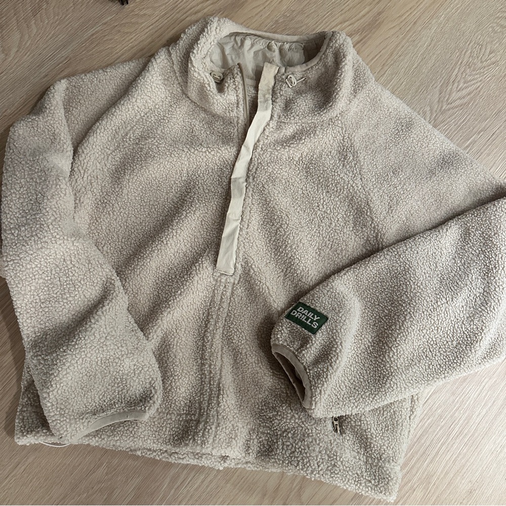 Daily Drills Cream Fleece Hoodie